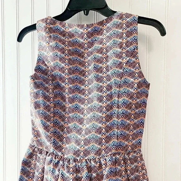 Joie Meriel Silk Blend Chevron Print Flare Dress - Picture 6 of 7